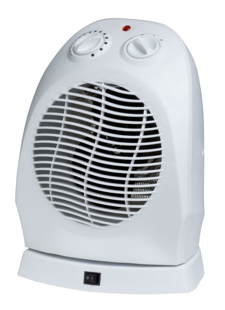 slide 1 of 1, Profusion Cosmetics Profusion Oscillating Heater Fan - White, 16.2 in x 7.6 in x 10.2 in