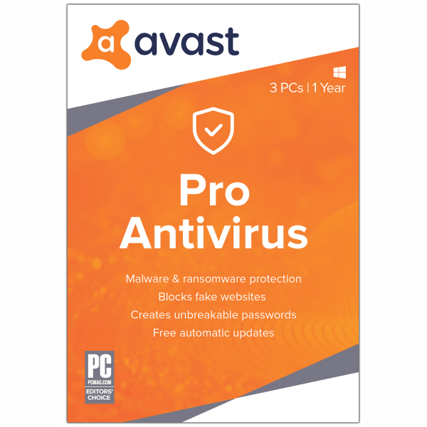 slide 1 of 2, AVG Technologies AVG Avast Antivirus Pro, 3 Devices, 1-Year Subscription, Disc, 1 ct