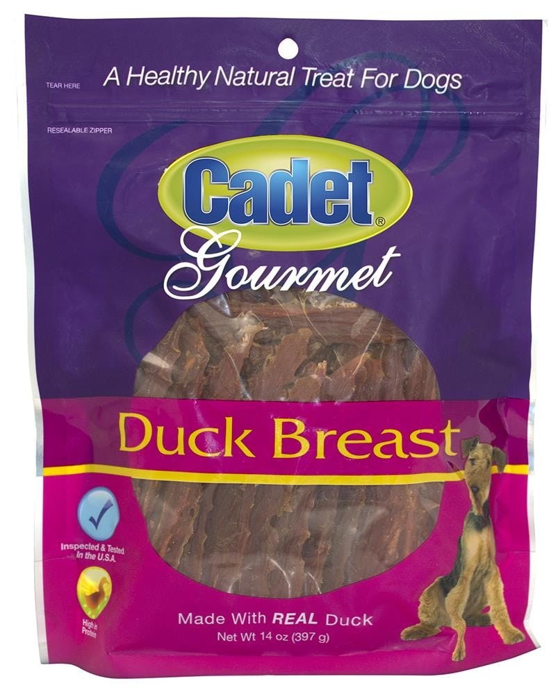 slide 1 of 1, Cadet Gourmet Duck Breast Dog Treats, 14 oz