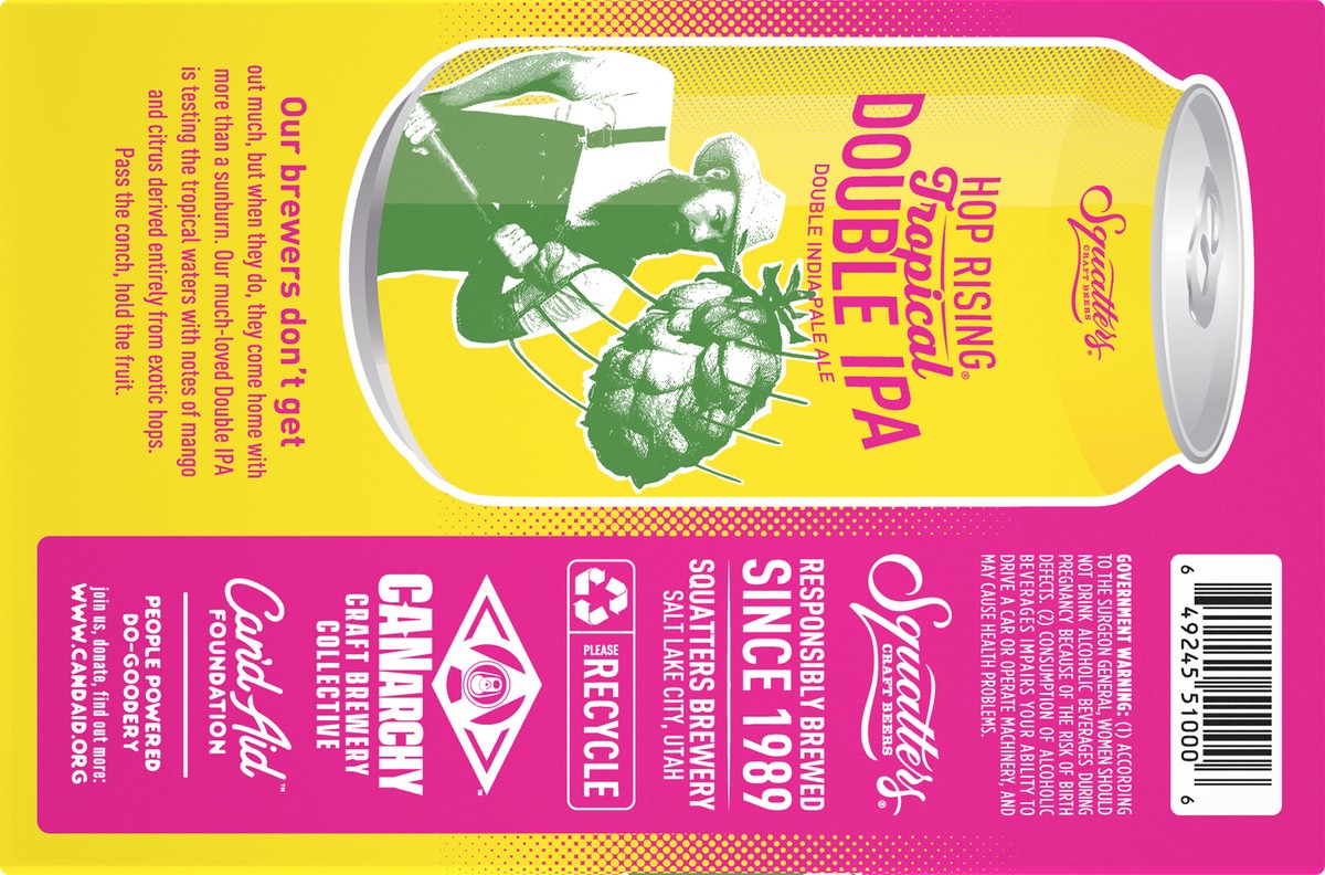 slide 4 of 6, Squatters Tropical Hop Rising Double IPA 6 Pack 12 oz can, 12 oz