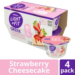 Light + Fit Nonfat Gluten-Free Strawberry Cheesecake Greek Yogurt Cups
