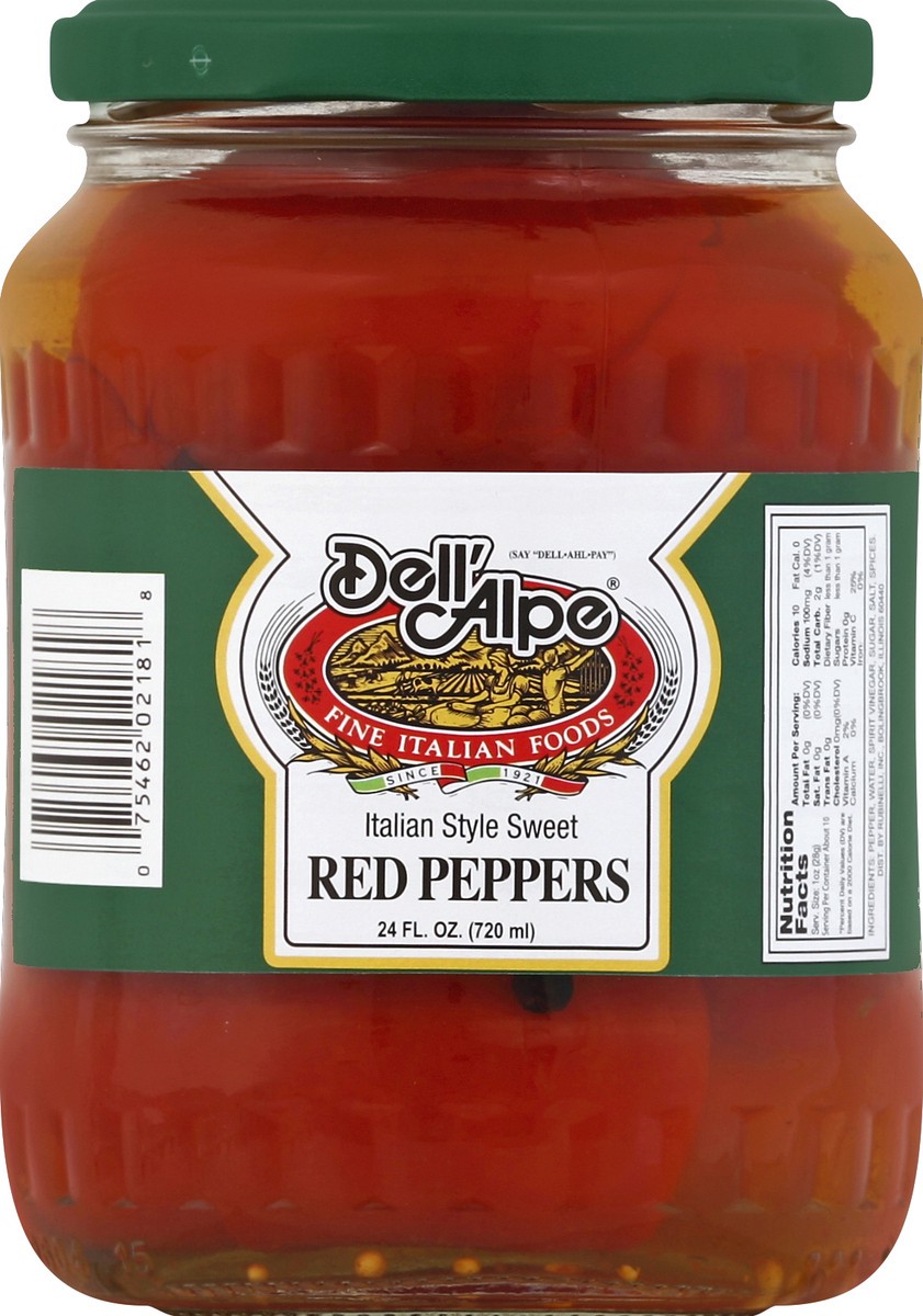 slide 2 of 7, Dell'Alpe Dellalpe Sweet Red Peppers, 24 fl oz
