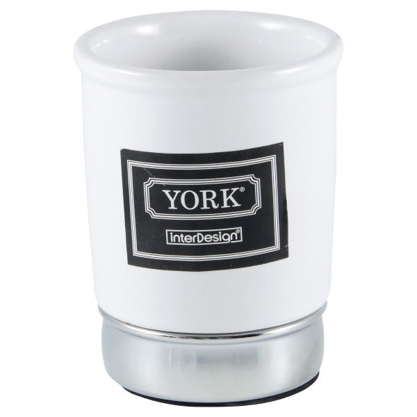 slide 1 of 1, Interdesign York Tumbler, White & Chrome, 1 ct