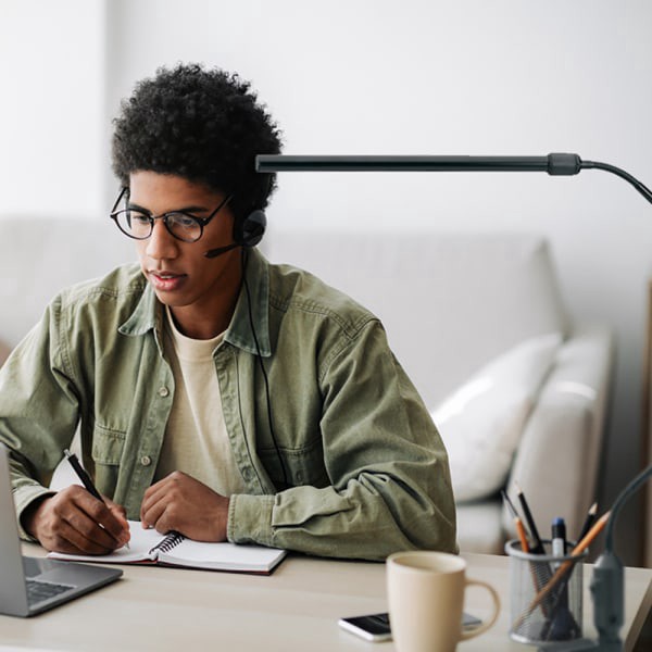 slide 3 of 8, Realspace LED Gooseneck Lamp, Black, 22 1/2 in