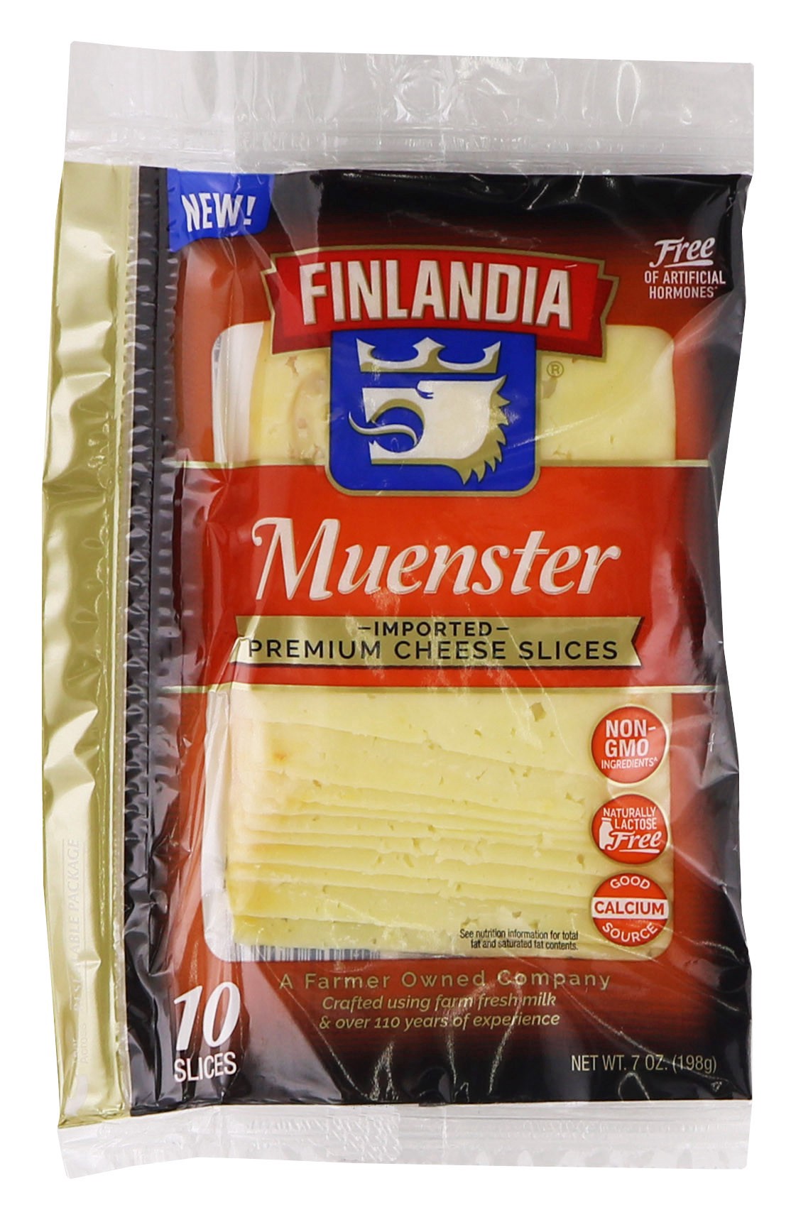 slide 1 of 1, Finlandia Muenster Sliced Imported, 7 oz