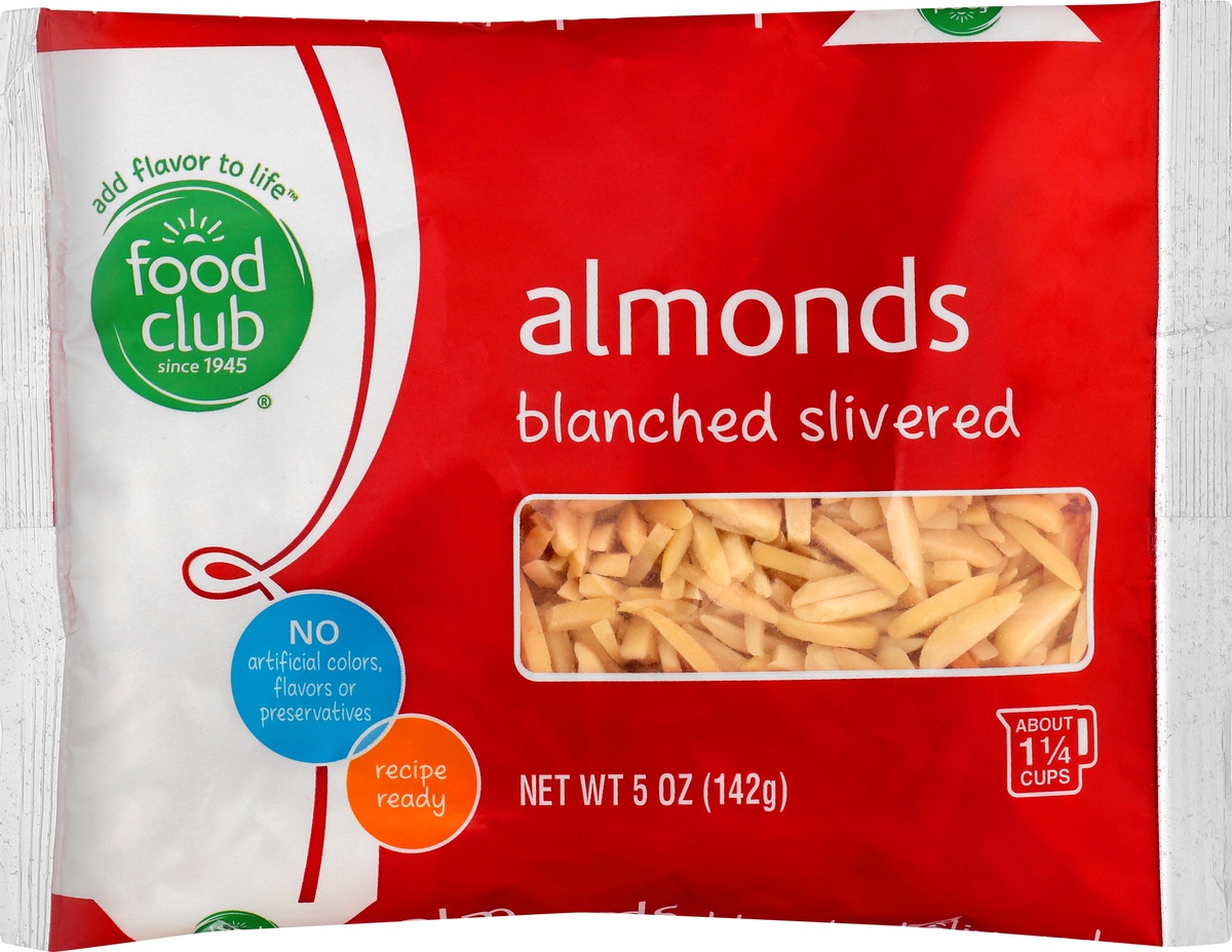 slide 9 of 10, Food Club Blanched Slivered Almonds, 5 oz
