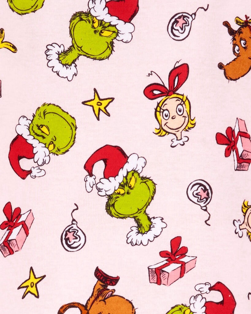slide 2 of 2, Carter's Toddler 2-Piece Christmas Grinch Cotton & Fleece Pajamas Multi 5T, 1 ct