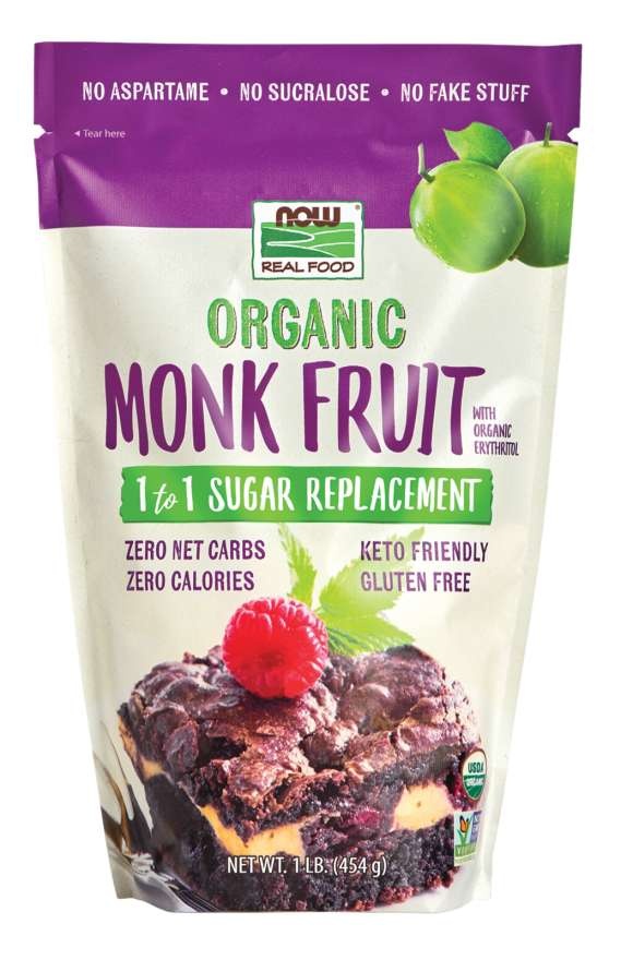 slide 1 of 1, NOW Foods Monk Fruit With Erythritol, Organic Powder, 1 lb