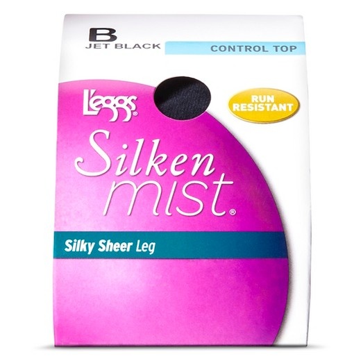 slide 1 of 1, L'eggs Silken Mist Pantyhose - Control Top - Jet Black, 1 pair