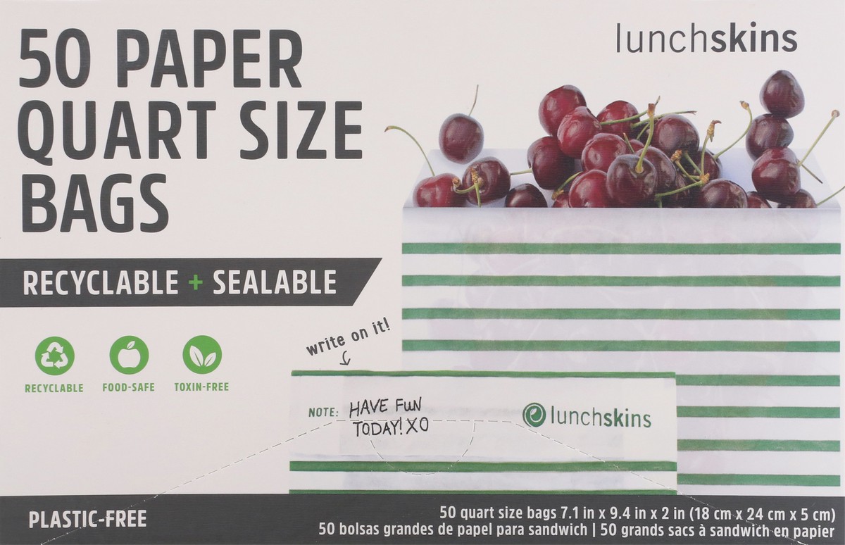 slide 1 of 1, LunchSkins Paper Quart Size Bags 50 ea, 50 ct