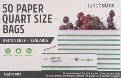LunchSkins Paper Quart Size Bags 50 ea