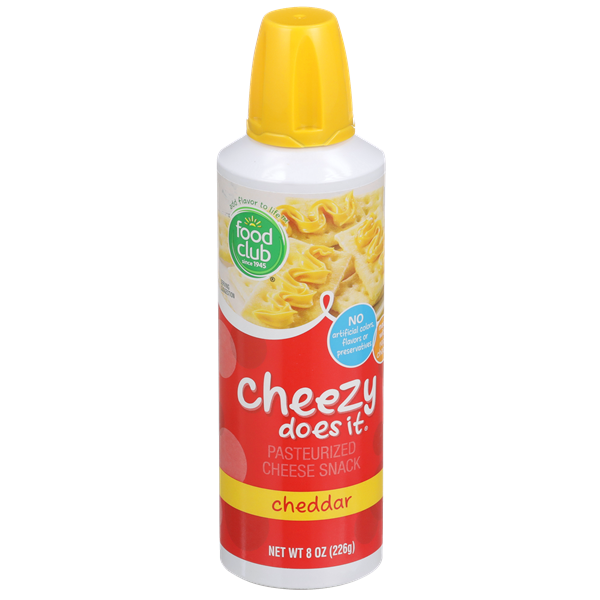 slide 1 of 1, Food Club Cheezy Does It, Cheddar Pasteurized Cheese Snack, 8 oz