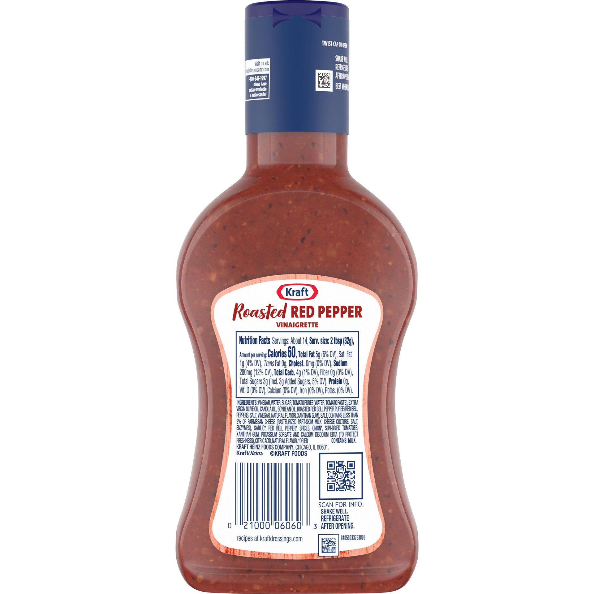 slide 4 of 5, Kraft Roasted Red Pepper Vinaigrette Salad Dressing, 14 fl oz Bottle, 14 fl oz