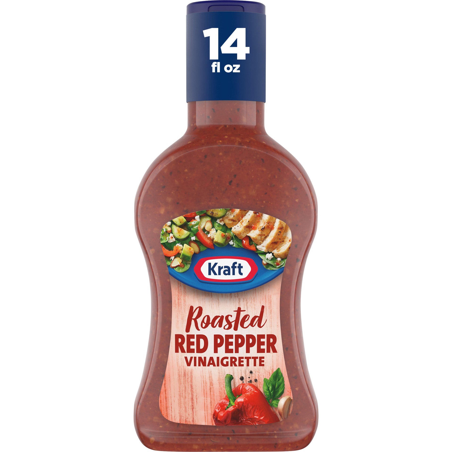 slide 1 of 5, Kraft Roasted Red Pepper Vinaigrette Salad Dressing, 14 fl oz Bottle, 14 fl oz