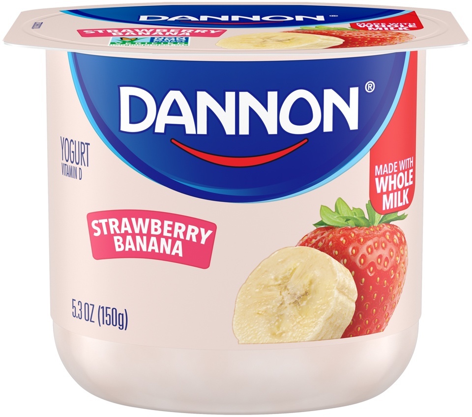 slide 1 of 5, Dannon Blended Strawberry Banana Yogurt, 5.3 oz