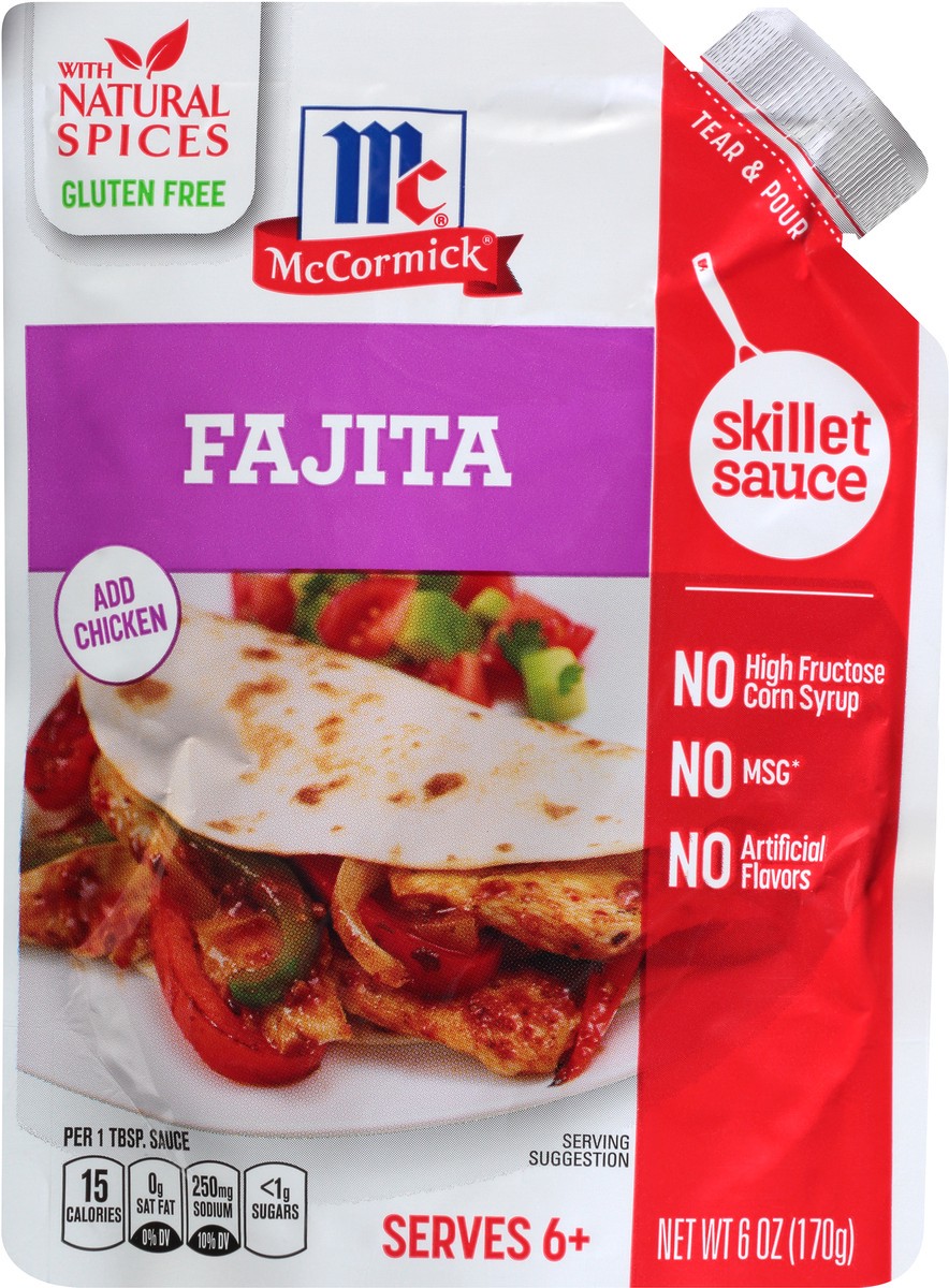 slide 3 of 7, McCormick Gluten Free Fajita Skillet Sauce, 6 oz, 6 oz