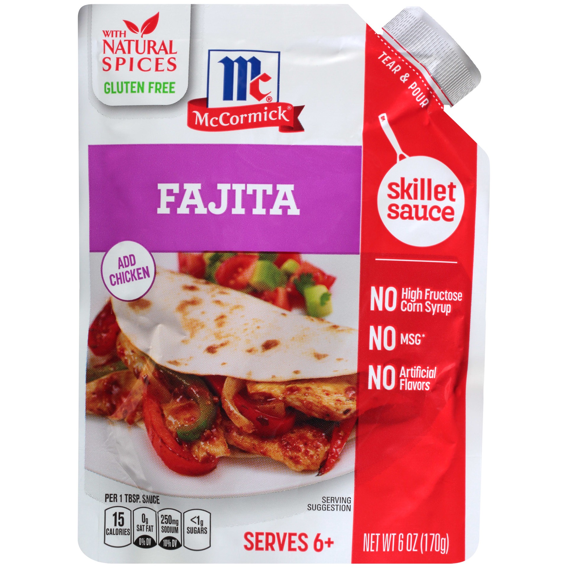 slide 1 of 7, McCormick Gluten Free Fajita Skillet Sauce, 6 oz, 6 oz