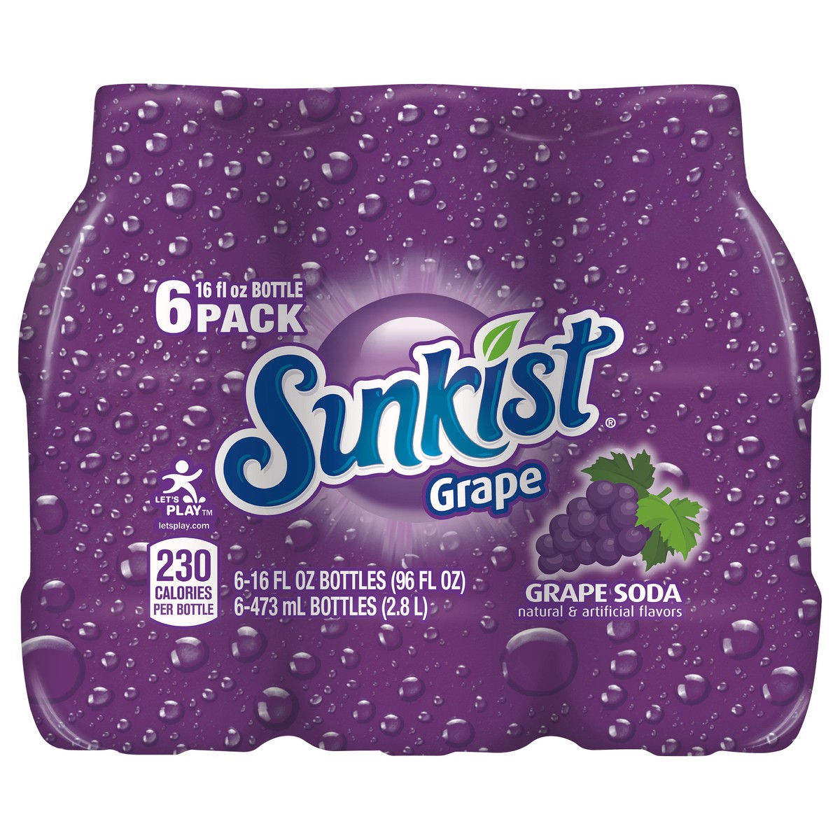 slide 1 of 9, Sunkist Grape Soda- 6 ct, 6 ct