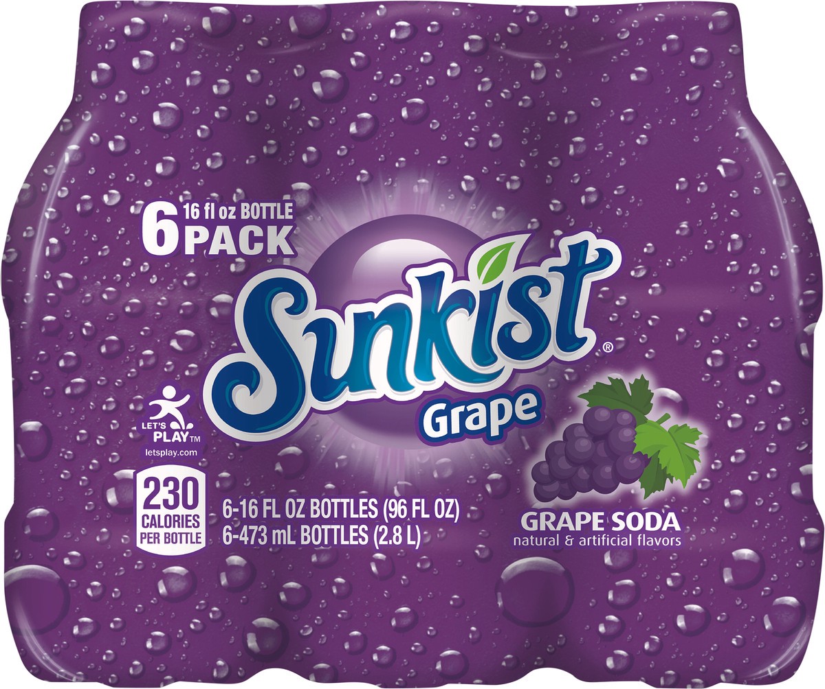 slide 4 of 9, Sunkist Grape Soda- 6 ct, 6 ct