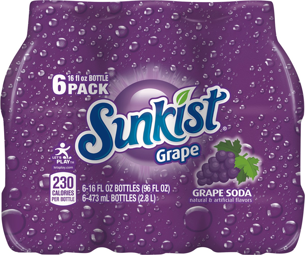 slide 6 of 9, Sunkist Grape Soda- 6 ct, 6 ct