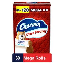 Charmin Ultra Strong Toilet Paper 30 Mega Rolls, 220 Sheets Per Roll