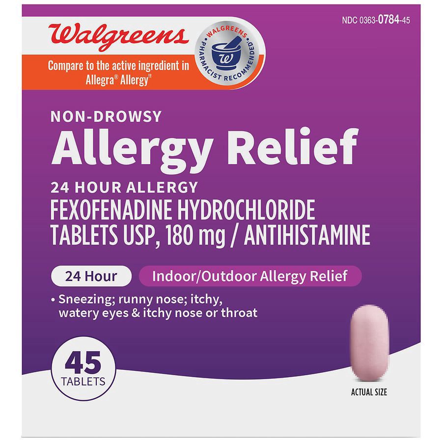 slide 1 of 5, Walgreens Wal-Fex 24 Hour Allergy Relief Tablets, 45 ct