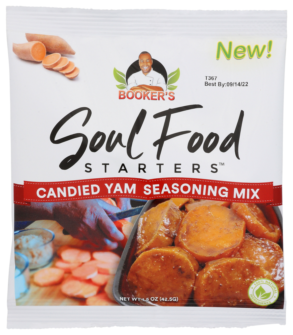 slide 1 of 9, BOOKERS Soul Food Starters Candied Yam Seasoning Mix - 1.5 oz, 1.5 oz