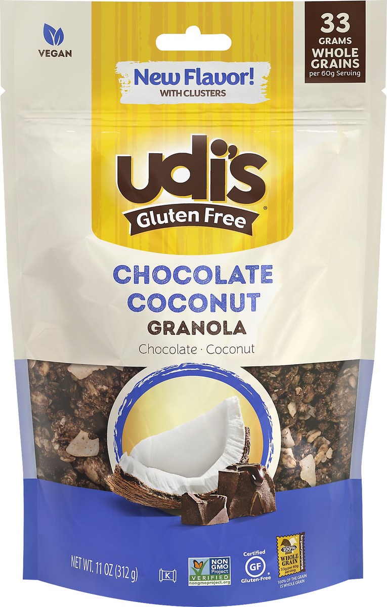 slide 3 of 3, Udi's Gluten Free Chocolate Coconut Granola 11 oz, 11 oz