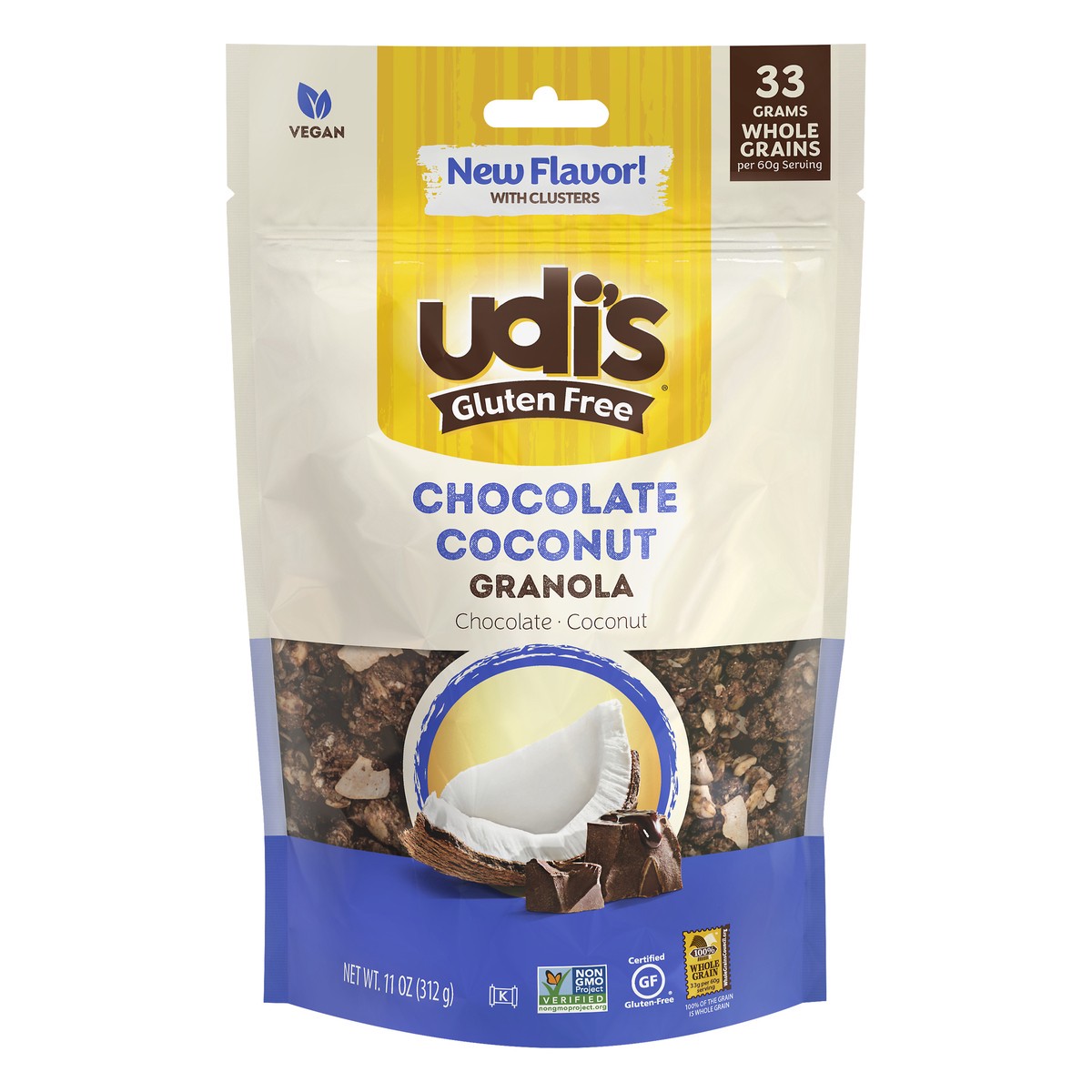 slide 1 of 3, Udi's Gluten Free Chocolate Coconut Granola 11 oz, 11 oz