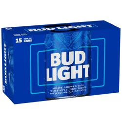 Bud Light Beer, 15 Pack Beer, 12 FL OZ Cans, 4.2% ABV