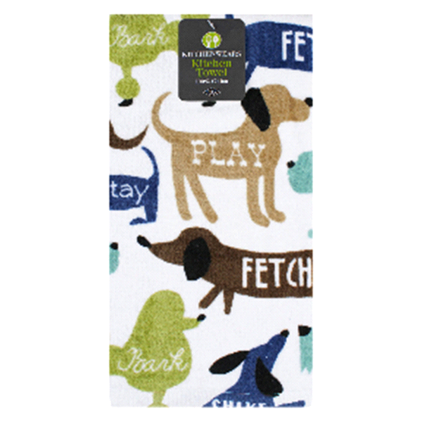 slide 1 of 1, Ritz KitchenWears Fiber Reactive Kitchen Towel, Walk the Dog, 1 ct