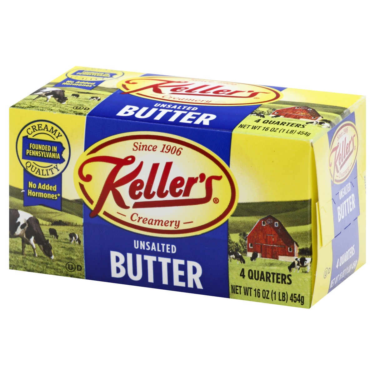 slide 7 of 11, Keller's Unsalted Butter 4 ea, 4 ct