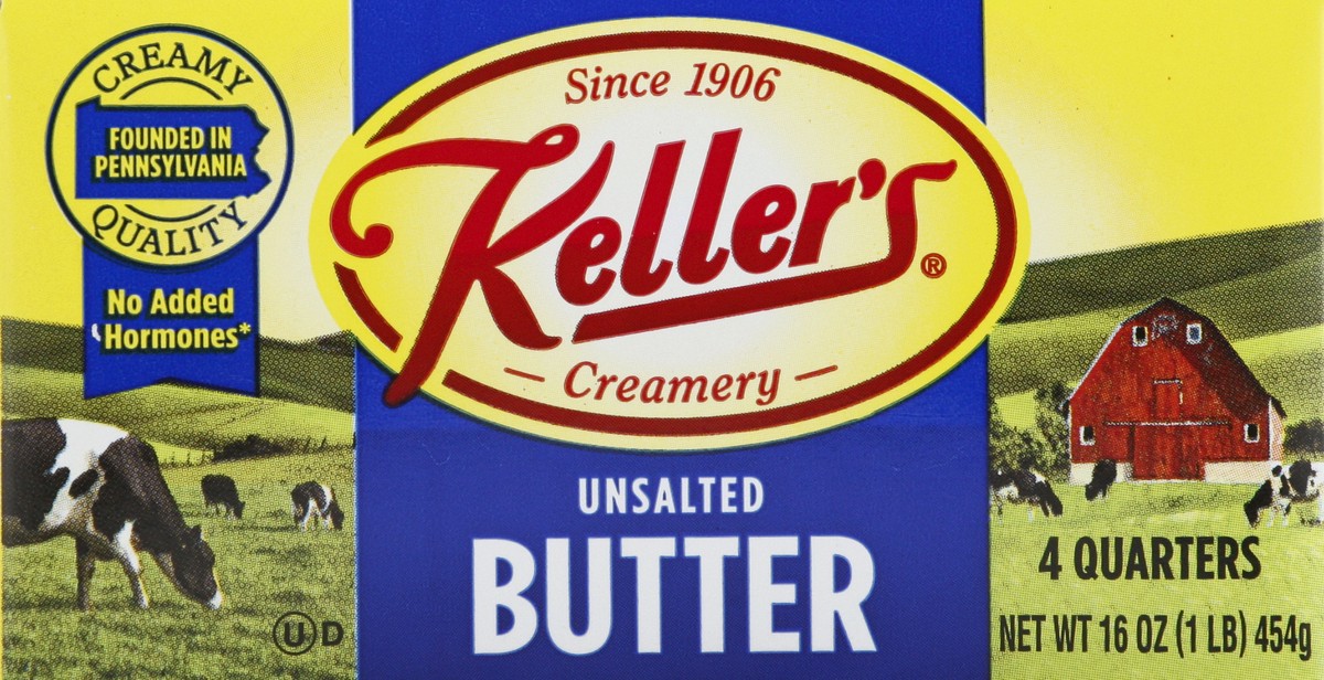 slide 6 of 11, Keller's Unsalted Butter 4 ea, 4 ct