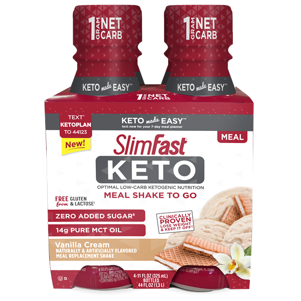 slide 1 of 1, SlimFast Keto Ready To Drink Meal Shakes, Vanilla Creme, 4 ct; 11 fl oz