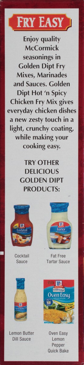 slide 9 of 10, McCormick Golden Dipt Fry Easy Hot'n Spicy Seasoned Chicken Fry Mix, 8 oz