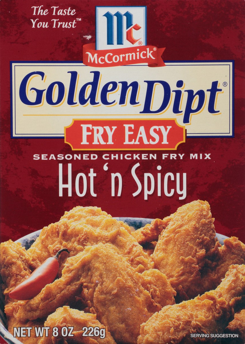 slide 5 of 10, McCormick Golden Dipt Fry Easy Hot'n Spicy Seasoned Chicken Fry Mix, 8 oz