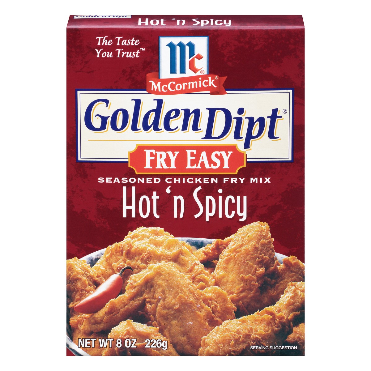 slide 1 of 10, McCormick Golden Dipt Fry Easy Hot'n Spicy Seasoned Chicken Fry Mix, 8 oz