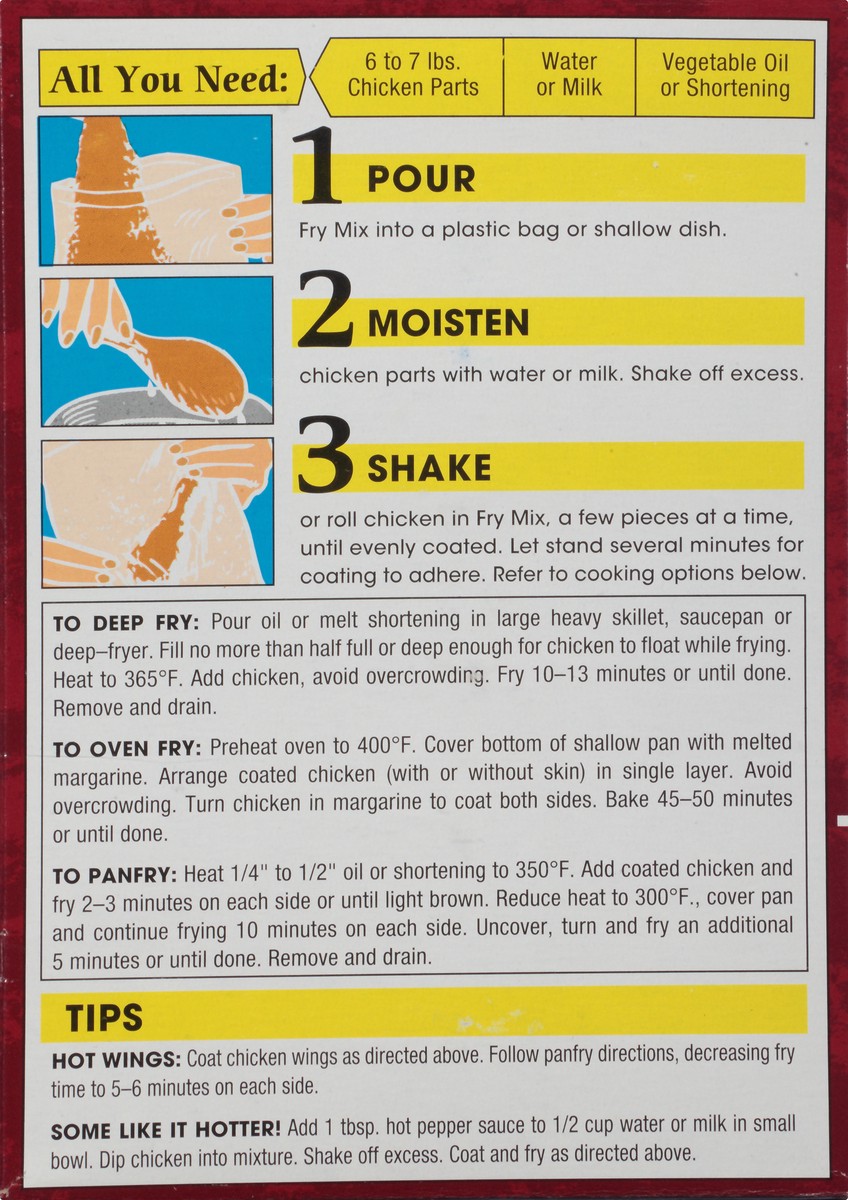 slide 8 of 10, McCormick Golden Dipt Fry Easy Hot'n Spicy Seasoned Chicken Fry Mix, 8 oz