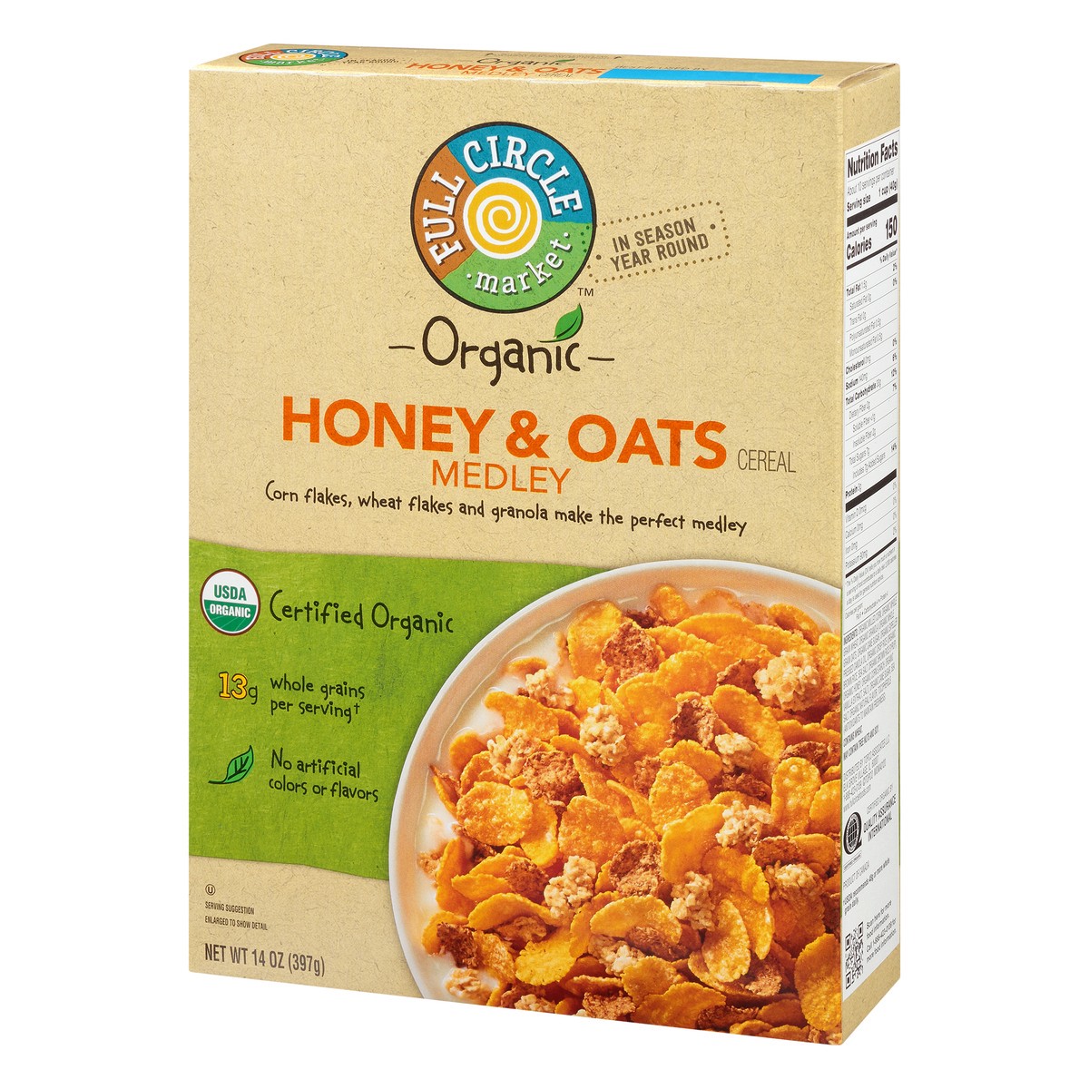 slide 5 of 14, Full Circle Market Organic Honey & Oats Medley Cereal 14 oz, 14 oz