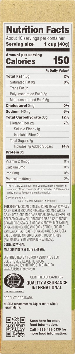 slide 2 of 14, Full Circle Market Organic Honey & Oats Medley Cereal 14 oz, 14 oz