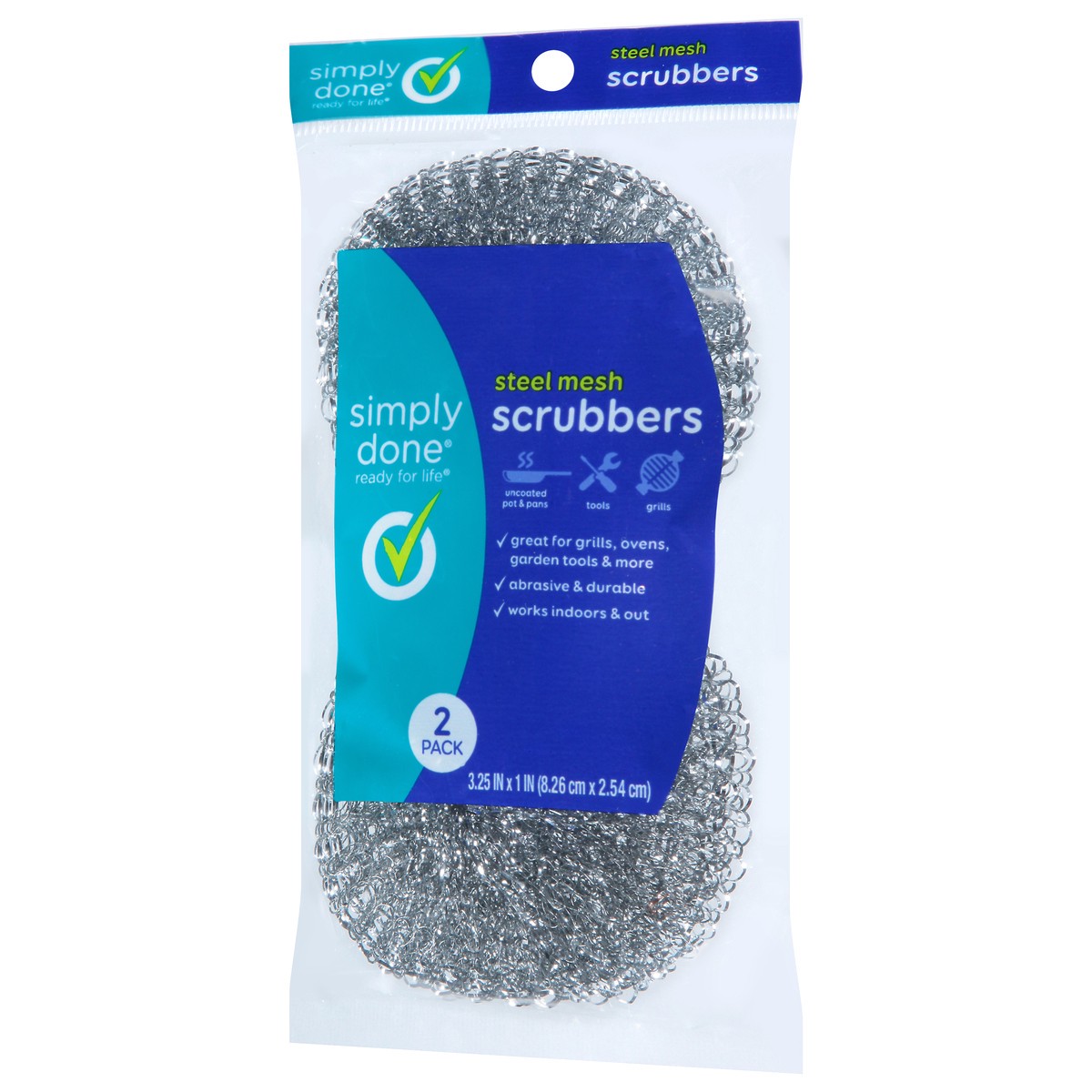 slide 4 of 9, Simply Done Steel Scouring Pad Scrubbers, 2 ct