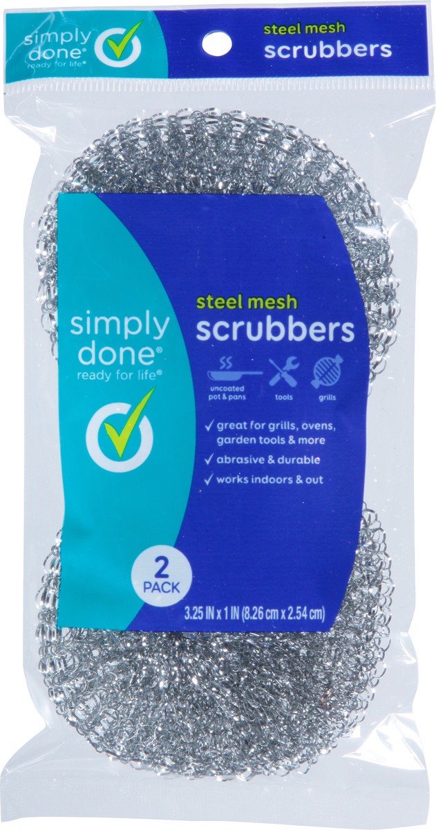 slide 8 of 9, Simply Done Steel Scouring Pad Scrubbers, 2 ct