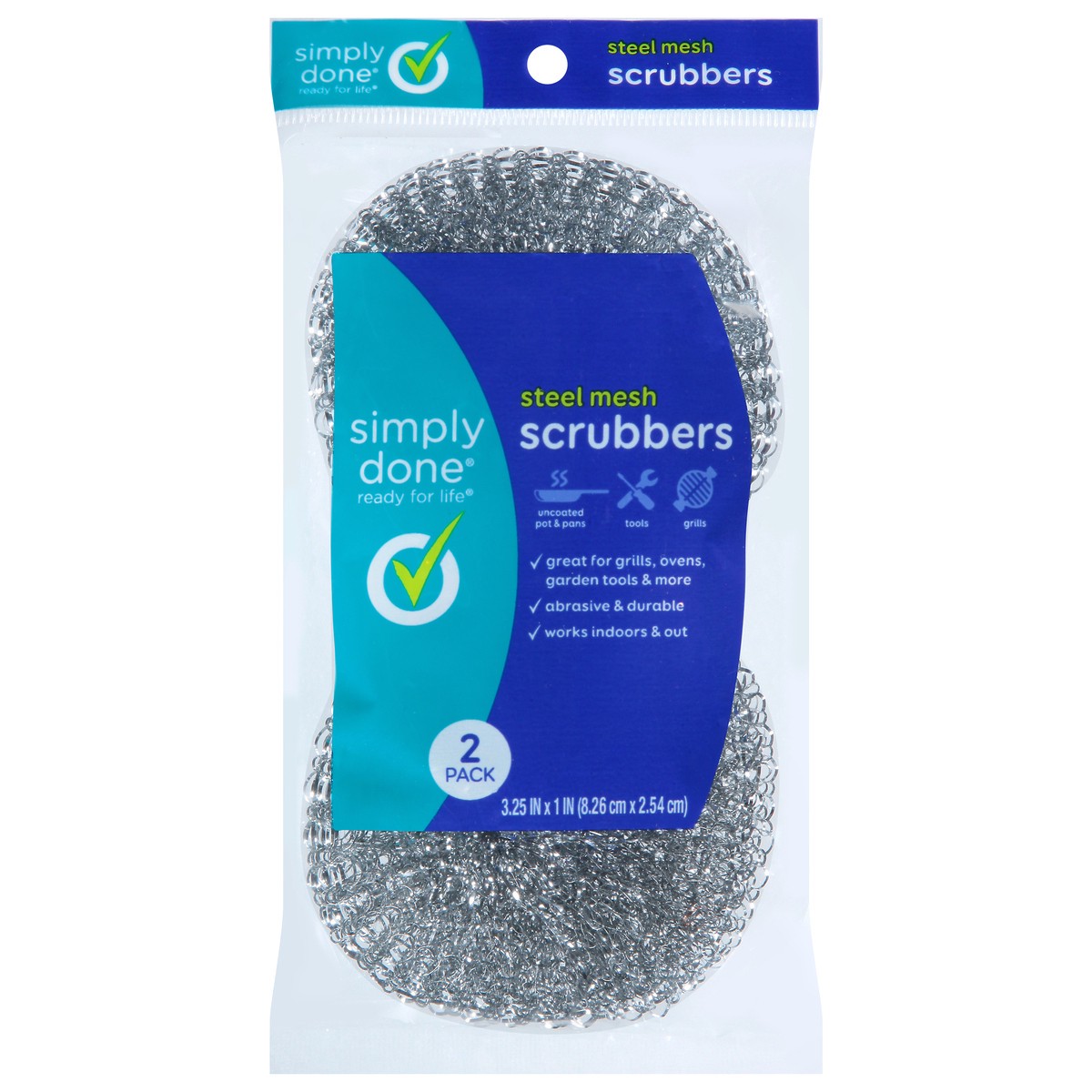 slide 6 of 9, Simply Done Steel Scouring Pad Scrubbers, 2 ct