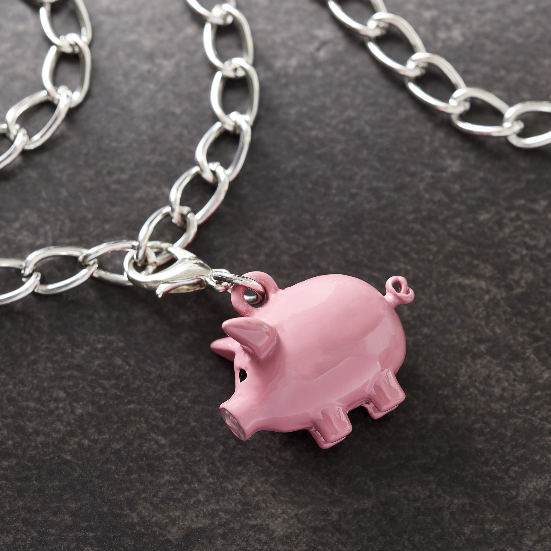 slide 2 of 3, Metal Pink Pig Charm By Bead Landing, 15 mm