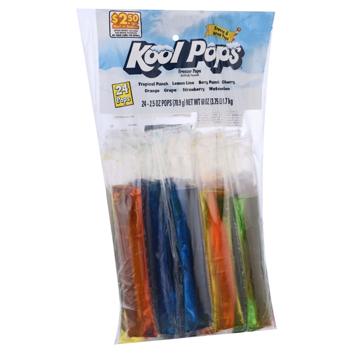 slide 2 of 9, Kool Pops Freezer Bars Mesh Bag, 24 ct