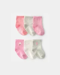 Baby Girl 6-Pack Ice Cream Socks - Pink/Ivory Multi 12-24 mo