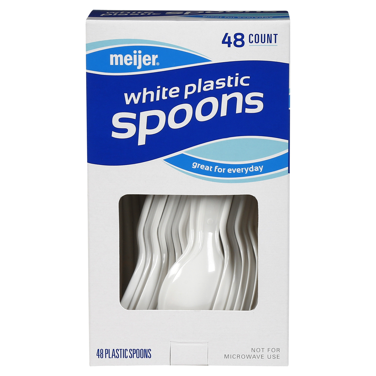slide 1 of 1, Meijer White Plastic Spoons, 48 ct