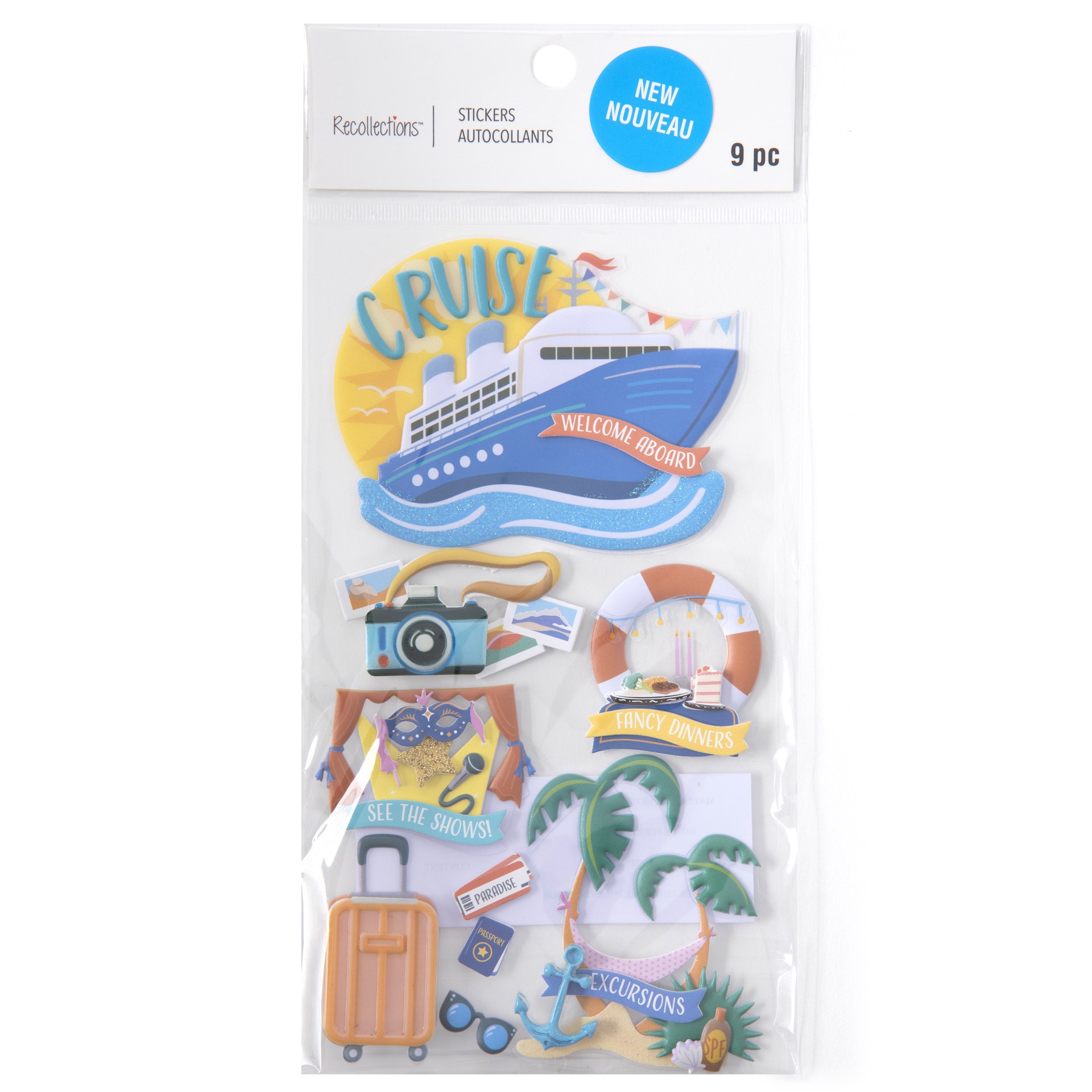 slide 4 of 4, Cruise Dimensional Stickers By Recollections, 4 in x 8.5 in