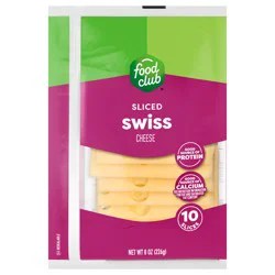 Food Club Sliced Swiss Cheese 10 ea