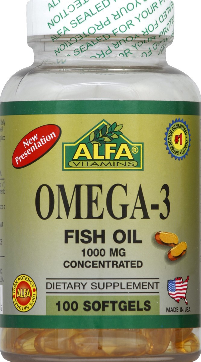 slide 1 of 3, Alfa Omega-3 Fish Oil 100 ea, 100 ct